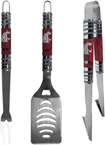 NCAA SISKIYou Sports Fan Shop Washington State Cougars Holdgater BBQ Conjunto de 3 peças cor de equipe