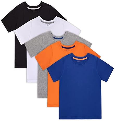 T-shirts de manga curta de Brix Boys-Jersey Crew Neck de 5 camisetas com tags. algodão multipack