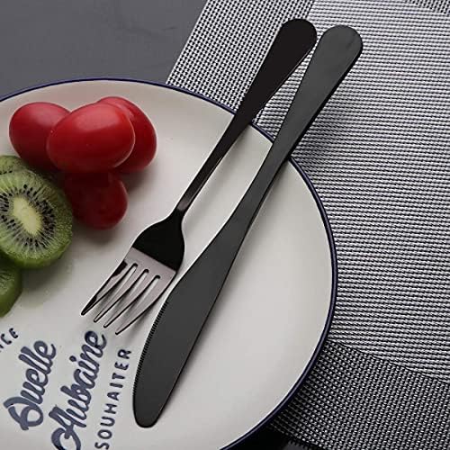 Utensílios de viagem definidos com talheres portáteis reutilizáveis ​​de estojo 8pcs de aço inoxidável, incluindo palhaços de colher de faca de faca de jantar