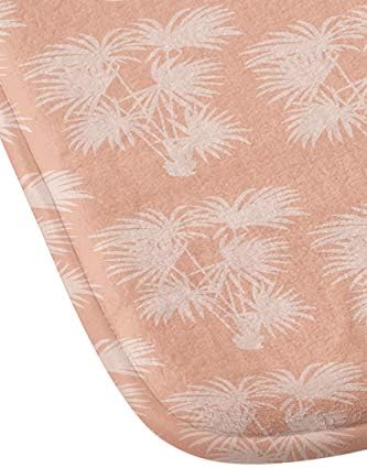 Society6 Beshka Kueser Palm Silhouette Peachy Bath tapete, 21 x 34, rosa