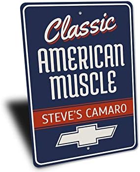 Camaro clássico Camaro, sinal de Camaro, sinal de Chevy personalizado, sinal muscular americano, decoração do logotipo