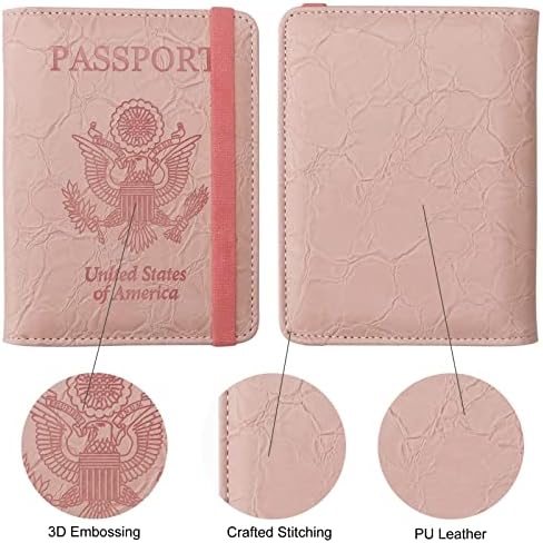 Porta de passaporte de Walcom identificação Nome do cartão Tag Badge Slot, carteira de passaporte de couro de bloqueio de RFI