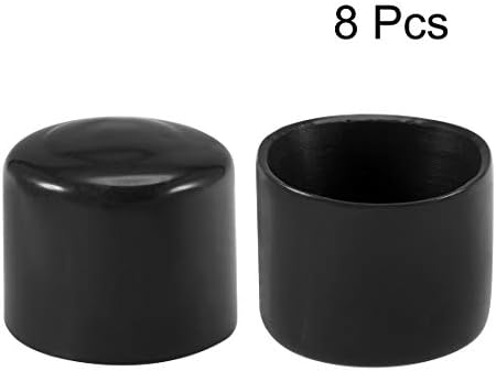 uxcell 8pcs tampas de borracha de borracha de 60 mm ID de vinil tampa redonda da tampa da tampa da tampa do parafuso Protetores de rosca preta