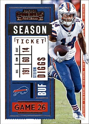 2020 Condutores NFL Season Ticket #91 Stefon Diggs Buffalo Bills Cartão de negociação de futebol oficial por Panini America