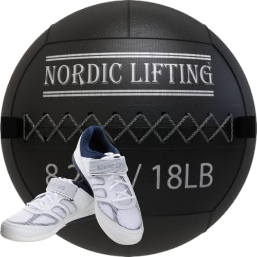 Bola de parede de elevação nórdica 18 lb pacote com sapatos Venja tamanho 8 - branco