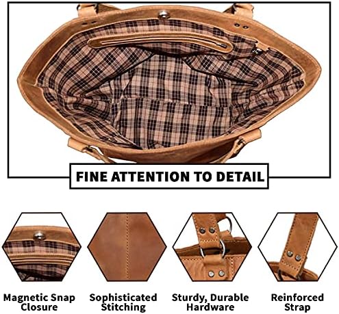 Hide & Drink, bolsa formal feita à mão de couro completo de grão - duradouro - viagens diárias, compras, minimalista