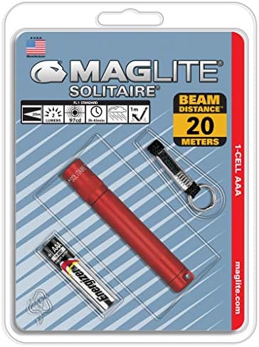 Maglite Solitaire incandescente de 1 célula AAA Red - K3A036