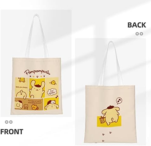 Tawvnuh Anime Tote Bag para mulheres e meninas estética fofa bolsa de cosmética de lona reutilizável bolsa de maquiagem bolsa de bolsa