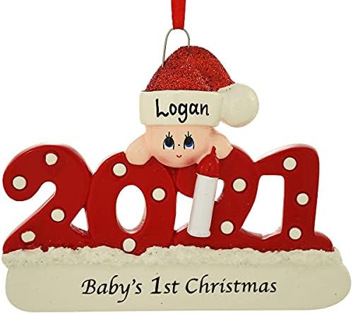 Ornamento de Natal personalizado do 1º Natal do bebê WMO Baby