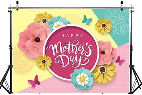 Wolada 7x5ft Dias do dia das mães Decorações do dia das mães Flores de fundo do dia das mães