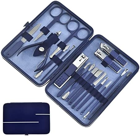 EKINS ANEL Clipper Conjunto de tesoura de unhas azuis domésticos Tweezer Pedicure Kits Professional Nails Art Kit Manicure Tool Deten