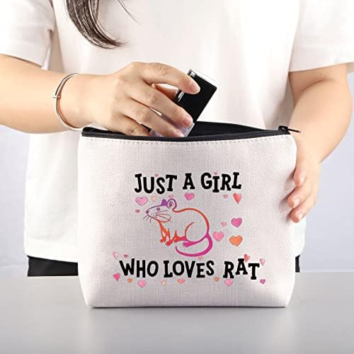 Vamsii Rat Cosmetic Bag Life é melhor com um presente de amante de ratos para mulheres Animal Rat Presente Rat Fãs Presentes de maquiagem bolsa de viagem