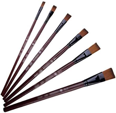 Mbbjm 6 pcs suprimentos de arte pintando fácil de limpar alça de madeira de água aquarela pincel caneta nylon pêlos aprendizado de óleo acrílico