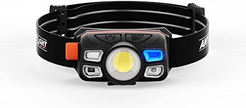 Anylight Recarregable LED farol com escurecimento de ritmo e sensor de movimento, farol à prova d'água IP65 para reparo, corrida, camping, caminhada