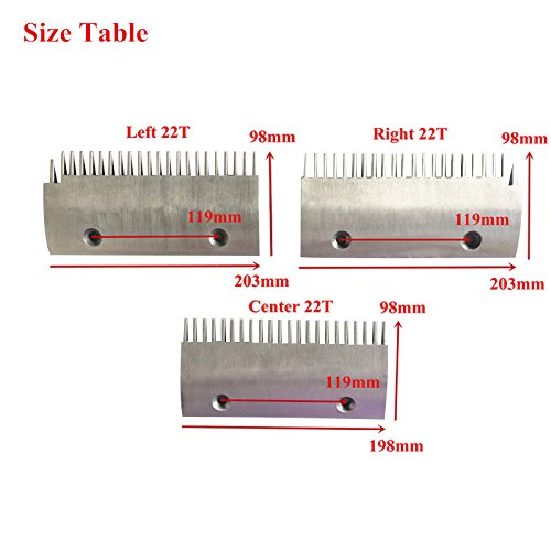 10pcs/pack dsa2001616-b placa de pente de escada rolante L203 W98 Instalação tamanho 119 22t Esquerda à esquerda