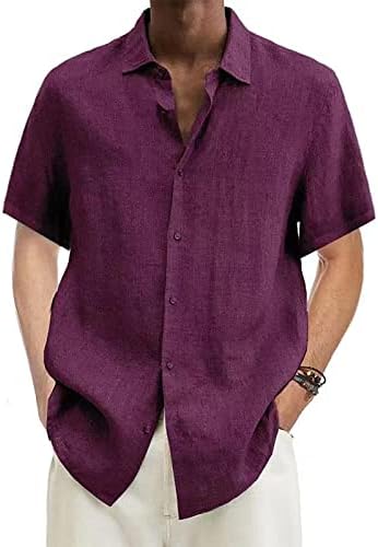 Camisas de linho Zefotim para homens de manga longa/curta camisetas de vestido casual slim fit slim fit beach camisetas…