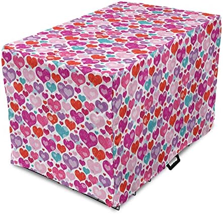Capa de caixas de cachorro de amor lunarable, corações coloridos e cachos de padrões de cores vibrantes tema de casamento