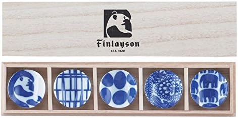 Yamaka Shoten Fin40-403H Finlayson tingido de pauzinhos tingidos, conjunto de 5, 5 padrões, azul, 1,8 x 1,8 x 0,6 polegadas