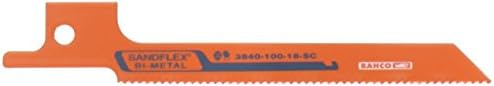 Bahco 3840-100-18-SC-5p 4 polegadas Sand Scroll BI BI Metal Blade, 5-Pack