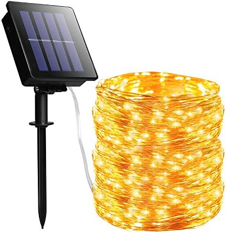 Luzes solares solares YKB Luzes de fadas solares ao ar livre 79 pés 240 LED 8 Modos Fios de cobre à prova d'água Luzes de