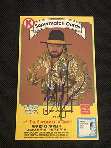 Billy Jack Haynes 1987 Circle K WWF Wrestling Card assinado - fotos de luta livre autografada