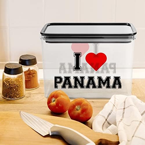 Eu amo o Panamá Plástico Armazenamento Caixa de Armazenamento de Alimentos Recipientes com tampas de arroz balde selado