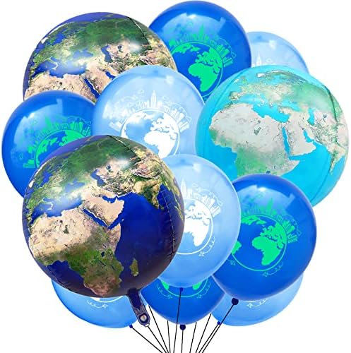 O conjunto de balões da terra de 50pcs inclui 10 peças 22 polegadas Planet Global Balloon - Perfeito para decorações do