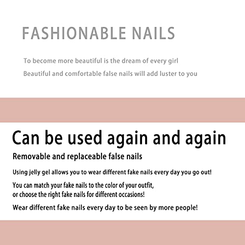 Linha de glitter rosa francês Fake Nails encanando unhas em unhas falsas, manicure artificial de dedos, unhas falsas