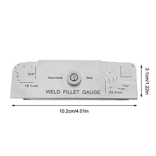 Medidor de solda de filete Fafeicy, medidor de soldagem Teste de medidor de soldador Ulnar Soldador Inspeção Medidor de polegadas