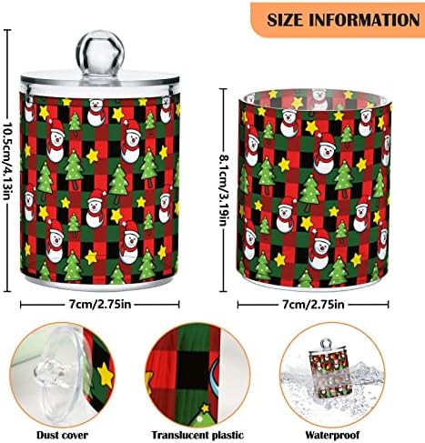 Alaza 4 Pack Qtip Dispenser Dispensador de Natal Manisters de Banheiro de Banheiro de Tree e Bancos para Bolas de Cotton