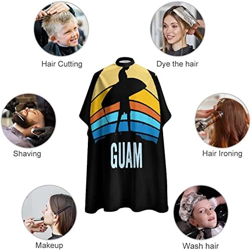 Sunset vintage Guam Surf Kids Hairdresser Cape Hairdresser com tampa de corte de cabelo ajustável