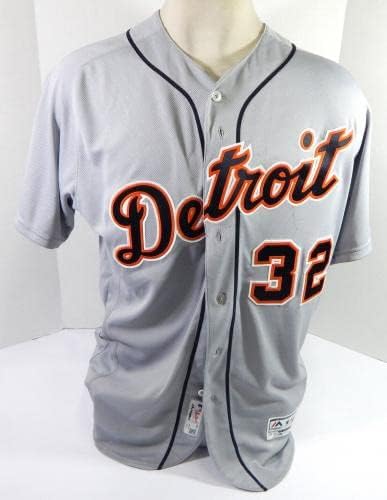 Detroit Tigers Michael Fulmer 32 Jogo emitido POS Usado Grey Jersey 48 808 - Jogo usado MLB Jerseys
