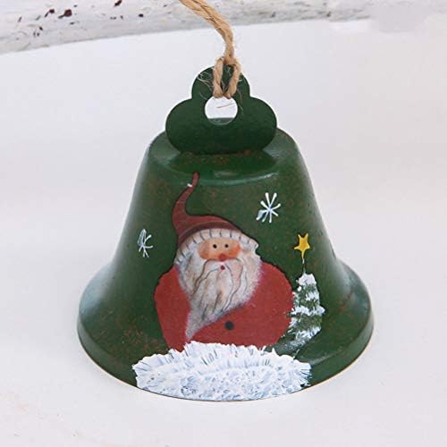 ABOOFAN 2 PCS Christmas Ferro pendurado Bell Papai Noel Padrão Bell Tree de Natal Pingente Pingente Aderetes decorativos