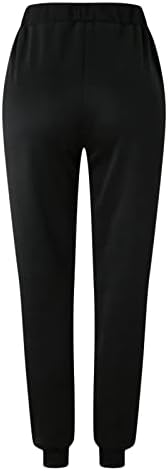 Calça de suor de Ethkia feminino calça feminina calça de massa preta de ascensão preta calças longas calças de trabalho casual solto