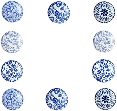Perilla Home Conjunto de 10 botões de cerâmica botões de vidro decorativos para armário de cozinha de cozinha de cozinha armário de hardware de vidro guarda -roupa e puxadores de gaveta