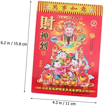 Operitacx 1pc 2022 Ano do calendário do calendário de mesa do Tiger Almanac Decoração Chinesa Decoração de uma página por