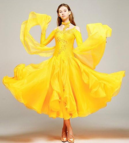 Vestido de dança de salão amarelo de Yumeiren