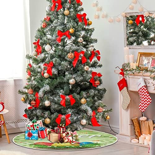 Decoração da saia da árvore de Natal de Alaza, pequena saia de mini -árvore Ornamento de 35,4 polegadas com ovos de Páscoa felizes para decorações de festas em casa de férias de Páscoa