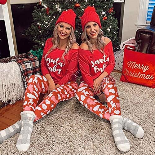 Mulheres trajes domésticas definem letra de roupa de dormir impressão de Natal de duas peças femininas casuais e sets calças formais mulheres mulheres