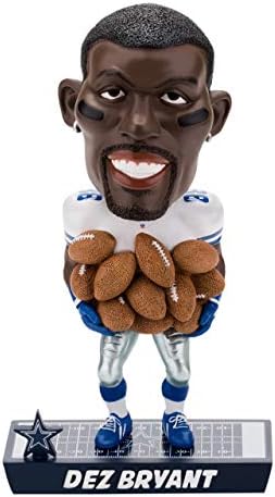 Forever colecionáveis ​​nfl dallas cowboys mens dallas cowboys bobble caricature style dez bryant design, coloras de equipe um tamanho