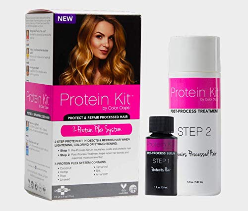 Kit de proteína de oops de cores | 2 Processo de etapas para proteger e reparar cabelos danificados