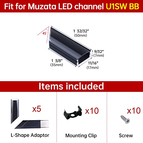 Muzata 5 pares Kit de conector de canto de canal LED Adaptador em forma de L para Muzata U1sw Sistema de canal de alumínio em