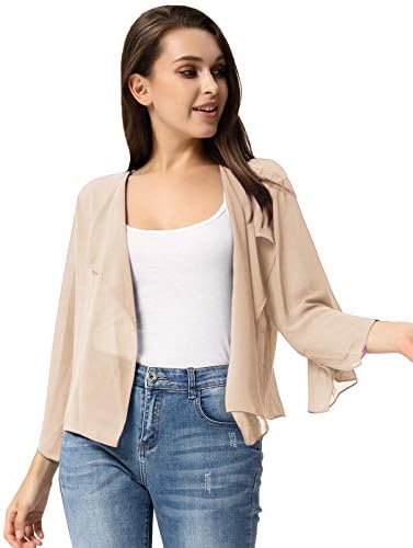 Kate Kasin Mulheres Cardigans de verão chiffon solto quimono cardigan capes bolero ombros