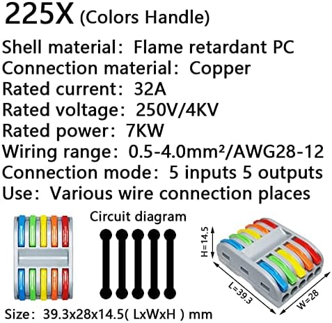 Conector de fio Shubiao 222X 212 Fiação compacta universal Iluminação de conexão Push-in condutora Terminal Block Mini