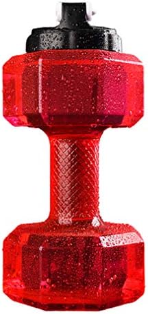 Garrafa de água home-l & y hingbell, halteres portáteis 2.2L de grande capacidade Sport Fitness Water Bottle, cheia de água e pesa 2,2 kg, para tonificação muscular, treino de corpo inteiro, halteres de ginástica, vermelho