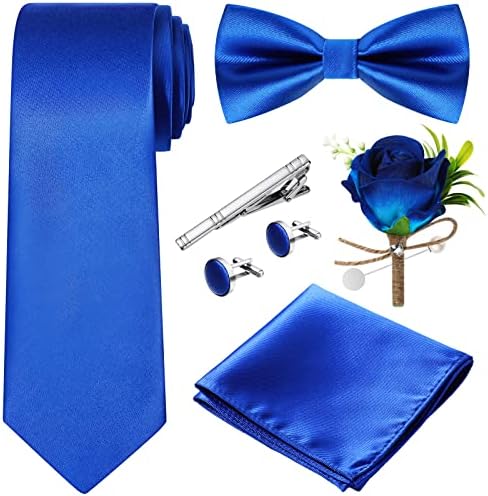 7 PCs lances de arco definidos para homens de cetim formal amarrado em gravata borboleta boutonniere presente para padrinhos de casamento