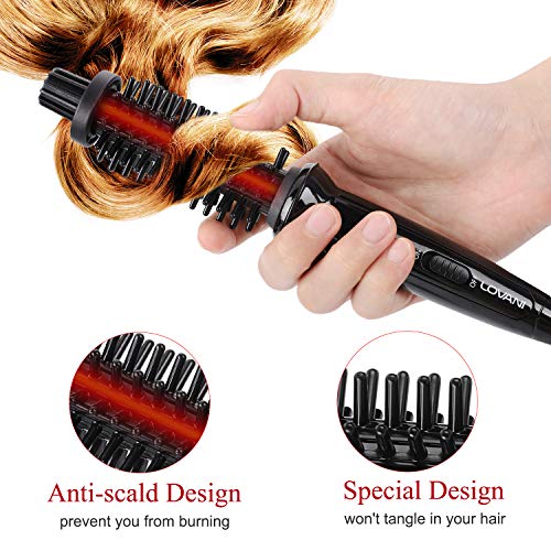 Escova de ferro de cabelos para cabelos para cabelos de viagem Lovani, dupla tensão portátil de cerâmica portátil Ionic Anti-escald