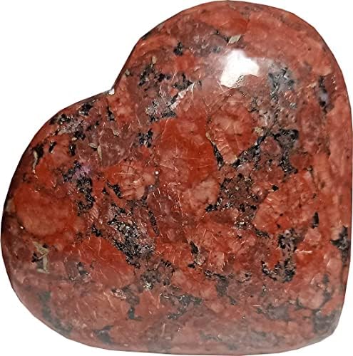 Allomin® Boxite Puffy Heart -Shaped 90 Gram Natural Palm Stone Crystal Reiki Healing Gemstone Crystal Gift para Unissex