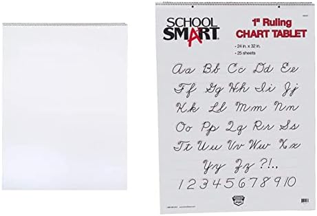 Escola SMART - 85325 tablet, 24 x 32 polegadas, não abordados, 25 folhas e marcadores de gráficos de Sharpie, ponta de bala, cores variadas, 8 pacote