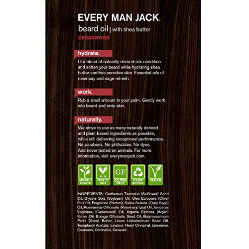 Todo homem Jack Beard Oil, Cedarwood, 1,0 onças